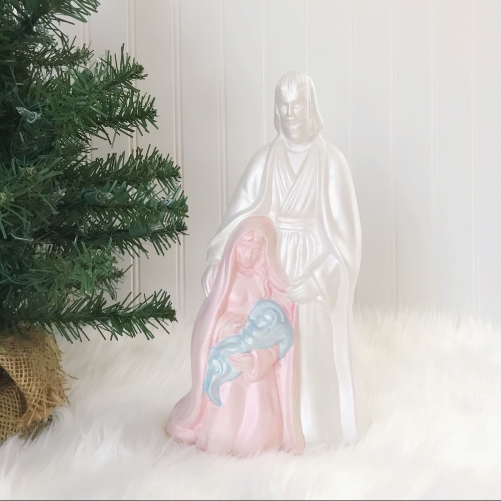 Iridescent Holy Family Figurine